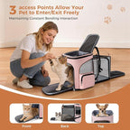 Lekereise Pet Carrier Backpack Expandable Cat Backpack for Small Dogs Cats, Dog Backpack Bag with Breathable Mesh, Pink