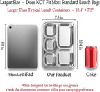 Stainless Steel Snack Containers with Plastic Lids - 3 Pack - 5 Compartments Bento Snack Boxes - Large Reusable Meal Prep for Kids Adult - Divided Food Storage Container for School, Lunch, Home Travel