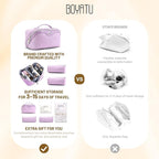 BOYATU Travel Makeup Bag for Women: Large Capacity Cosmetic Bags Organizer, Waterproof Toiletry Make up Case Gift for Her Girlfriend Best Friend Mom on Birthday Christmas Mother's Day