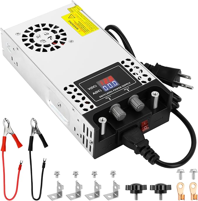Adjustable 0-12V Power Supply 50A 600W, 110V AC to DC 0-12V Buck Converter 0-50A 600W Power Supply with LCD Display Adjustable Voltage Current 110V/220V AC to 12V DC Converter