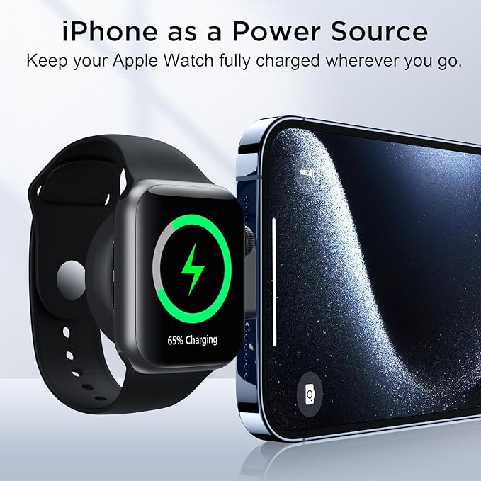 2025 Upgrade for Apple Watch Charger,Magnetic Portable iWatch Charger USB C&USB A Fast Wireless Charging Travel Battery Charger for iWatch Ultra2/Ultra/SE/SE2 Series 10/9/8/7/6/5/4/3/2/1