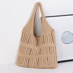 WantGor Crochet Bags, Beach Mesh Tote Bag Womens Shoulder Shopping Handbag Casual Travel Totes Bag Foldable Hobo Bags