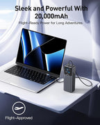 SIXTHGU Laptop Power Bank, 3-Port 20,000mAh Portable Charger with 200W Max Output, PD 3.1 Fast Charging, Flight-Approved for Travel, PowerTower, for MacBook, iPhone 17/16 Series, and More