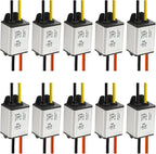 10Pcs 12V to 5V DC Converter Car Power Voltage, Waterproof DC 6.3-22V 12V Step Down to 5V 3A 15W Voltage Regulator Buck Converter Power Supply Step-Down Module Compatible with Vehicle Car Truck Volt