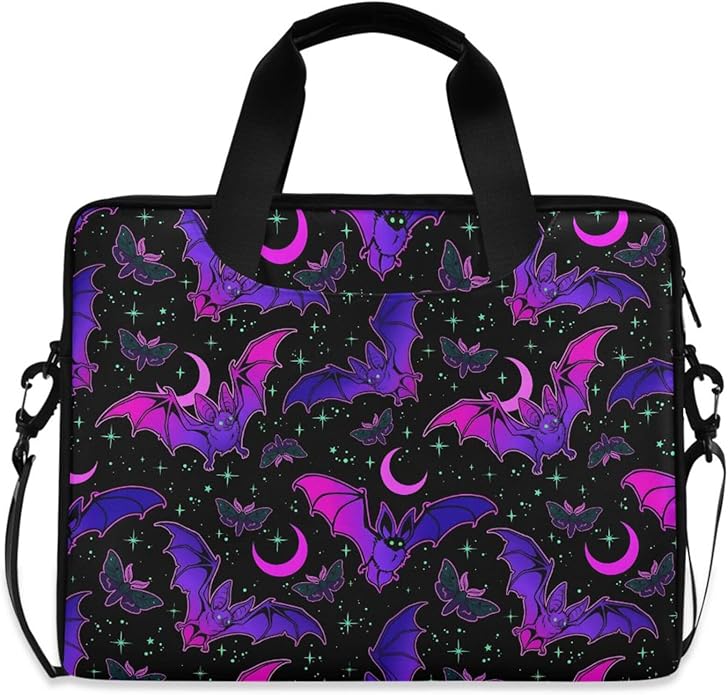 MNSRUU Laptop Bag for 15.6 inch Black Gothic Bats