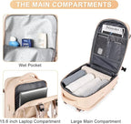 coofay Large Carry On Backpack Flight Approved Personal Item Travel Backpack For Women Airline Approved Waterproof Sports Luggage Backpack Casual Daypack Small Hiking Backpack