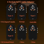 220V to 110V Voltage Converter,US to Europe Travel Converters,Universal International Travel Power Adapter with 2 Type C and 2 USB A Port,DC PD20W & QC 18W, Multi-Plug USA/UK/EU/AUS/China Converter