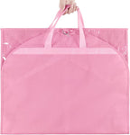 KEEGH Clear Garment Bags for Dance Costumes 40 inch Dance Garment Bags for Dancers Hanging Clothes for Closet Storage, with 4 Zipper Pockets for Dance Competitions, Ballet, Theatre, 6 Pack, Pink
