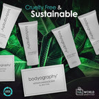 World Amenities - Bodyography Blanc Mini Travel Size Toiletries Bathroom Kit | Vanilla White Tea| Shampoo, Conditioner, Body Wash, Lotion, Artisan Soap and Massage Bar