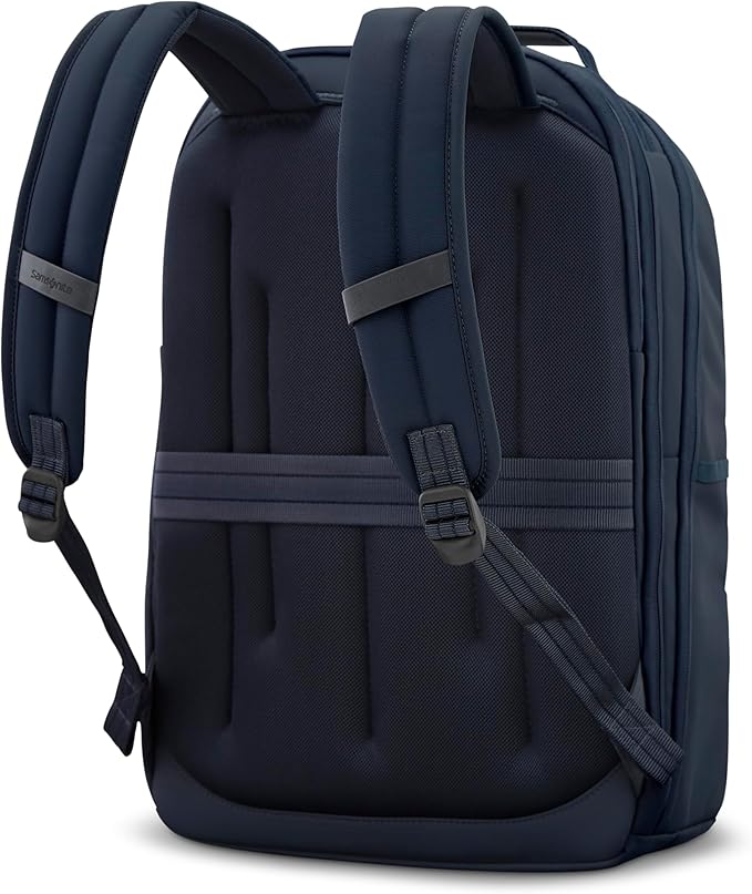 Samsonite Elevation Plus Backpack - Recyclex® RPET Body Fabric With Quick-Access Stash Pocket - Expands 1.5inches - AirTag™ Holder - Laptop Pouch - Midnight Blue