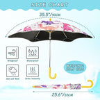 ALAZA Cute Dino Dinosaur Kids Umbrella for Girls Boys Toddler Children Rain & Sun Umbrella