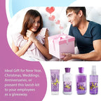 Lavender Vanilla Blush Bath & Body Kit, 3 Fl Oz, Ideal Skincare Gift Home Spa Set, Includes Body Lotion, Shower Gel, Body Cream, and Fragrance Mist,Birthday Mother's Day Gifts