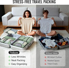 Veken 10 Set Packing Cubes for Travel Essential, Suitcase Organizer Bags in 4 Sizes, Carry-On Luggage Accessories with Large Laundry & Hanging Toiletry Bag, Must-Have for Airplane, Road Trip & Camping