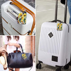 Fintie Luggage Tags, Privacy Cover ID Label with Stainless Steel Loop and Address Card for Travel Bag Suitcase - Sunflower (2 Piece)