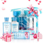 Bath and Body Gift Set for Women & Girls, City of Love Spa Set, Personal Self Care Travel Kit, 3PCS Set with Shower Gel, Body Lotion, Body Mist - Mother's Day Birthday Gifts for Her