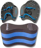 𝗦𝗽𝗼𝗿𝘁𝗶 Power Swim Paddles for Lap Swimming - Adjustable Straps - Lap Swimming Gears - Hand Paddles for Adults & Kids