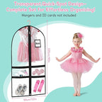 10 Pack Garment Bags for Dance Costumes,40" Kids Clear Garment Bags for Hanging Clothes with 4 Zipper Pocket,Dance Competition Must Haves for Dance Competition, Travel, Closet Storage(Black)