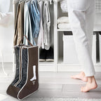 2 Pack Brown Boot Storage Bag, Portable Dust Proof Boot Bags for Cowboy Boots, Shoe Cover Protector Bag for Boots Storage and Organizer Packing, Tall Boot Storage Carry Bag for Travel Daily Use