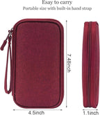 CAAORDKSO Electronic Cord Organizer Travel Case, Electronic Organizer Pouch Bag, Cable Organizer bag Pouch Electronic Accessories Case for Cable, Cord, Charger, Phone, Power Bank, Earphone (Wine Red)