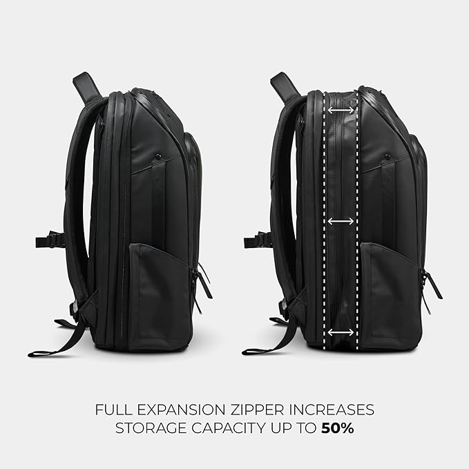 NOMATIC 20L Travel Pack - Mens Travel Backpack - Expandable to 30L - Water Resistant Daypack - TSA-Ready - Lightweight Business Traveling Backpack for Men - 16" Laptop Compartment