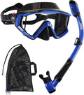 Aegend Snorkeling Gear for Adults Youth Kids, Snorkel Mask with Top Dry Valve - Panoramic View Anti-Leak and Anti-Fog with Mesh Bag for Snorkeling, Scuba Diving, Freediving & Swimming