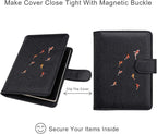 WALNEW Passport Holder for Travel, RFID Passport Cover Wallet for Women Men, PU Leather Passport Book Card Holder Case with Pen (Buckle Closure, Buckle-Carp)
