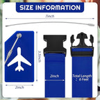 Weewooday 8 Pcs Luggage Straps Suitcase Tags Set for TSA Approved, 4 Travel Adjustable Suitcase Belt, 4 Silicone Luggage Tags with Name ID Card Travel Accessories(Ultramarine,Airplane)