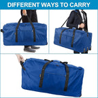 Finnhomy 120L Foldable Rolling Duffel Bag with 3 Wheels, Light Weight Travel Duffel bag with Large Loading Capacity, 32'' Rolling Duffel bag with Shoulder Strap