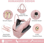 Large Women Travel Duffle Bag - Carry on Overnight Bag Weekend Travel Duffel Tote Bag Yoga Gym Bag with Wet Pocket Toiletry Weekender Overnight Bag for Travel Business Trips Sports Hospital Pink