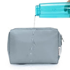 Narwey Cute Makeup Bag Travel Cosmetic Bag Organizer Toiletry Bag Make Up Bags with Compartments for Women Girls (Large, Greyish Blue)