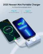 Little Blue Portable Charger Power Bank for iPhone 14 Pro, 5000mah Compact-Handy Battery Pack for Lightning, Travel Backup Charger for iPhone 12 mini, On-the Go Phone Charger