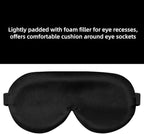 Alaska Bear Sleep Mask Silk Eye Cover with Shaped Padding for Pressure-Free Sleeping, Foam Insert, Upgrade Contour Over Conventional Flat Satin Eye Masks, Machine Washable
