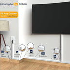 Cord Hider, Wire Cover, Cord Covers Wall Mounted TV, Cable Hider, 315 in Paintable White Raceway Kit, Electrical Cords Concealer, Cable Management, Hide Cords Wall, Wire Molding, Adhesive Channel