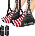 Plane Foot Hammock for Travel, Adjustable Airplane Foot Rest for Long Flights, Portable Leg Hammock for Airplane, Essential Travel Accessories, 2 Pack, Black