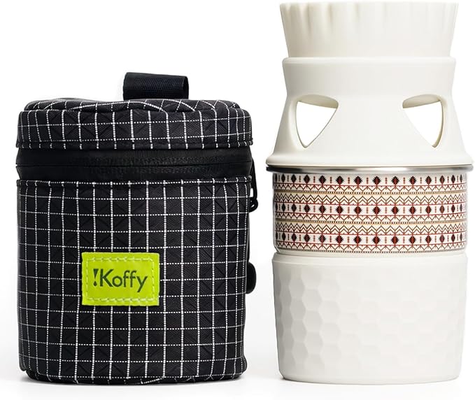 Pocket Pour-Over Coffee Maker, Portable Coffee Dripper & Cup Set with Cone Paper Filters, Travel-Friendly, Easy to Clean
