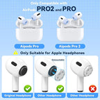 4 Pairs Replacement Ear Tips for AirPods Pro 2nd/1st Generation with Portable Storage Box & Cleaner Pen,Noise Reduction Holewith & Built-in dust Guard Screen,Silicone EarTips(Light Blue)