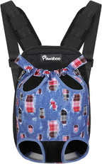 Pawaboo Pet Carrier Backpack, Adjustable Pet Front Cat Dog Purse Carrier Backpack Travel Bag, Legs Out, Easy-Fit for Traveling Hiking Camping for Small Medium Dogs Cats Puppies, Extra Large, Denim Blu