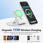 Azmuth Magnetic Power Bank,10000mAh for MagSafe Battery Pack, 22.5W PD Fast Charging,LED Display & Foldable Stand Wireless Portable Charger for iPhone 17/16/15/14/13/12/Pro/Pro Max/Plus,Pearl White