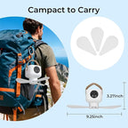 Portable Camping Fan, 7200 mAh Tent Fans with LED Light, Remote Control, Detachable Blades and Hook 4 Speeds 3 Brightness Timer Ceiling Fan for Tents Car Picnics Travel