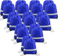 BeeGreen 20 Pieces Royal Blue Drawstring Backpacks Bags Bulk, String Bags Reflective Cinch Sack, DIY Blank Drawstring Bags for Women and Men