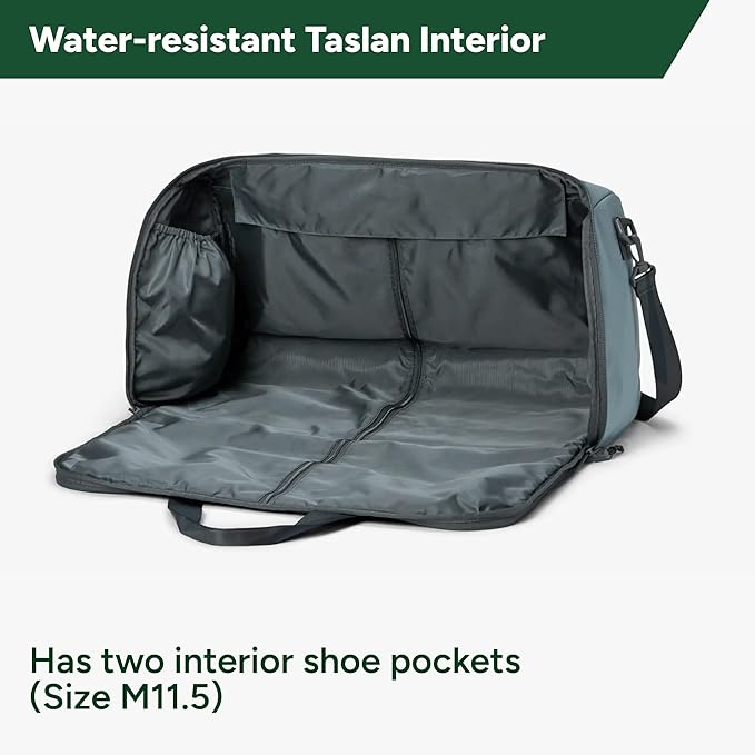 Halfday Convertible 2-in-1 Garment Duffel Weekender Bag 40L: Wrinkle-Free Travel (Hanging Suit Compartment, Shoe Pockets, Trolley Sleeve), Durable & Water-Resistant Carry-on, Coast