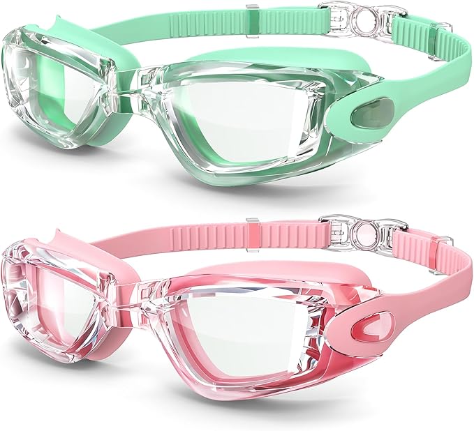 Braylin Swim Goggles, 2-Pack Swimming Goggles, Anti Fog, No Leaking For Adult Women Men Youth