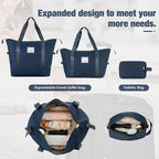Lightweight Expandable Softside Luggage Sets 3 Piece, Large Capacity Travel Suitcase with Spinner Wheel, TSA Lock, Easy Access Design and Adjustable Telescoping Handle (Dark Blue)