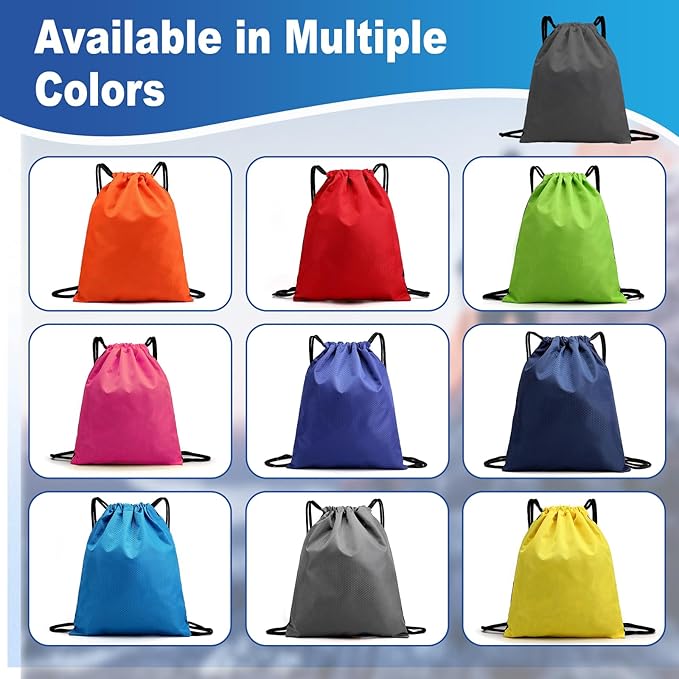 2-Pack Waterproof Drawstring Backpacks, Soccer-Texture Oxford Fabric, 16.9" × 13.8", Lightweight 0.19 lb Each, No Eyelets, Gym & Marathon Gear Sacks(Pink)
