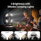 Socool 40000mAh Camping Fan Rechargeable, Battery Operated Portable Outdoor Fan Remote, 136Hrs & 4-Speed Cordless Oscillating, Table Fan with Light & Timer for Tent RV Jobsite Hurricane Power Outage