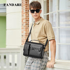 FANDARE Retro Briefcase Men Messenger Bag PU Leather Handbag