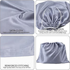 6 Pack Dust Bags for Handbags Silk Dust Cover Bag for Handbags Purses Shoes Boots, Silk Dustproof Drawstring Bag Travel Storage Pouch (Gray, 19.6 × 15.7 in)