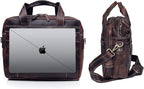 Leather Messenger Bag For Men, Vintage Handmade Laptop Briefcase and Shoulder Bag for Men Woman