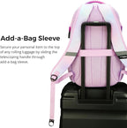 Swissdigital Laptop Backpack with USB Charging Port, Travel Backpack Fits 15.6 inches Computer, 31L Backpack for Women, Pink Purple | SD803-104