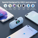 [2-Pack] Mini Portable Charger 5000mAh Power Bank,3A PD USB C Cell Phone Portable Power, LCD Display Battery Pack Compatible with iPhone 17/17 Air/16/16 pro/15/15 pro Max/Android/Samsung/Moto/LG etc
